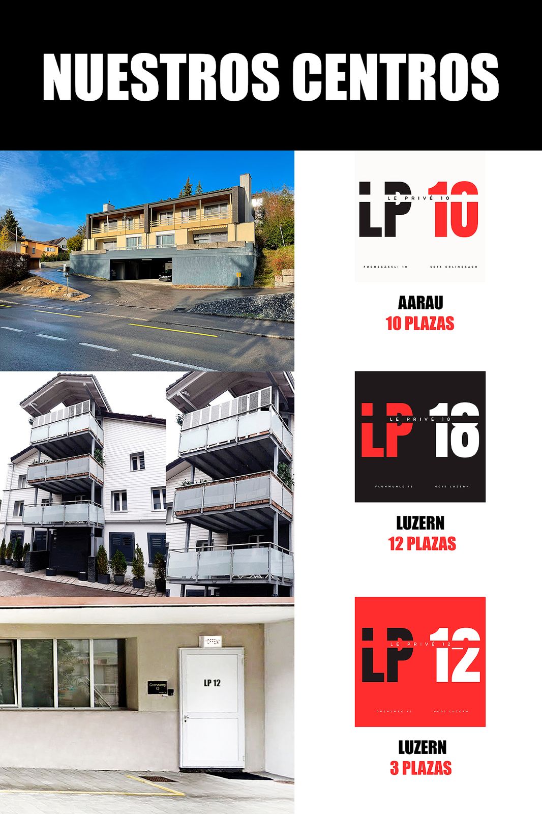 PLAZAS EN SUIZA / LE PRIVÉ / LUZERN Y AARAU